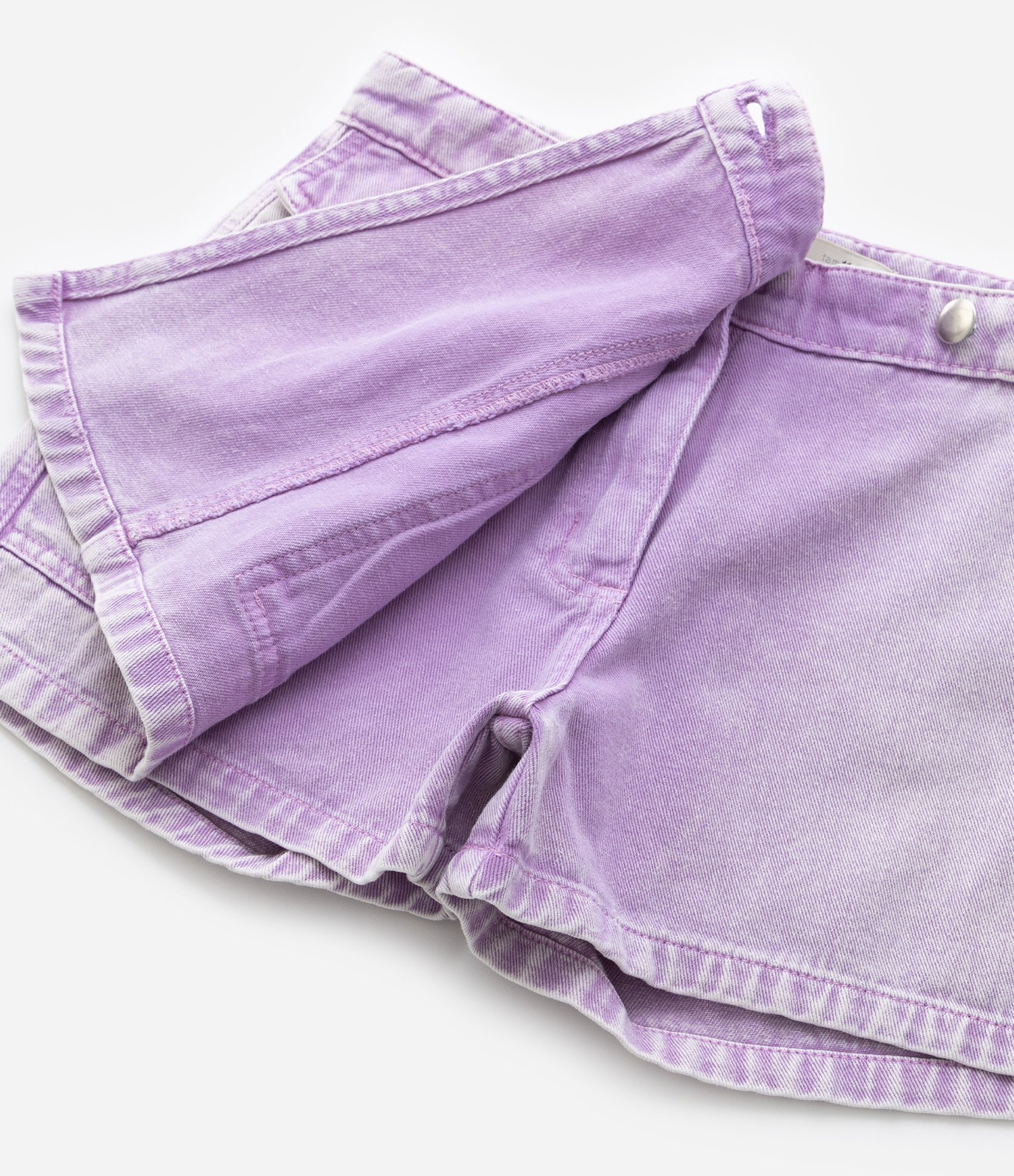 Short Saia Infantil em Sarja com Bolso Cargo - Tam 5 a 14 Anos Lilás 5