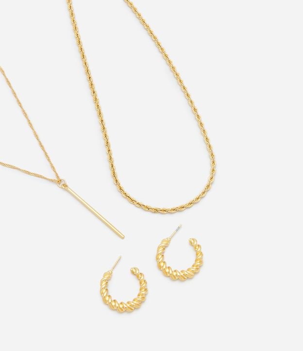 Conjunto de Colar Camadas e Brinco Argola