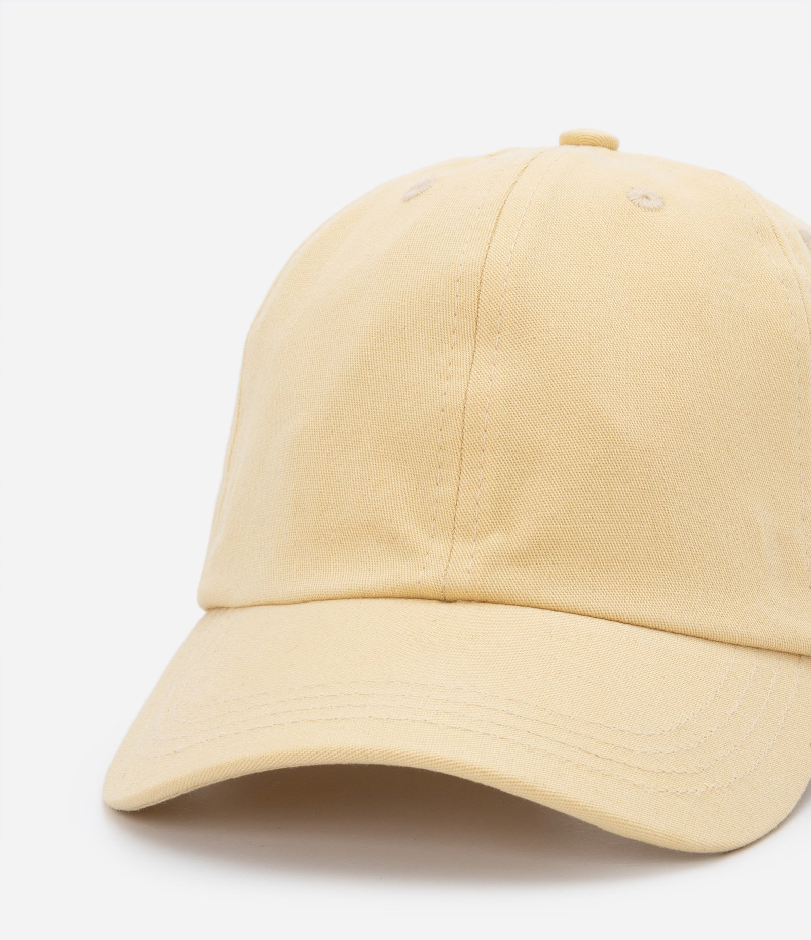 Boné Aba Curva Básico em Sarja Amarelo 5