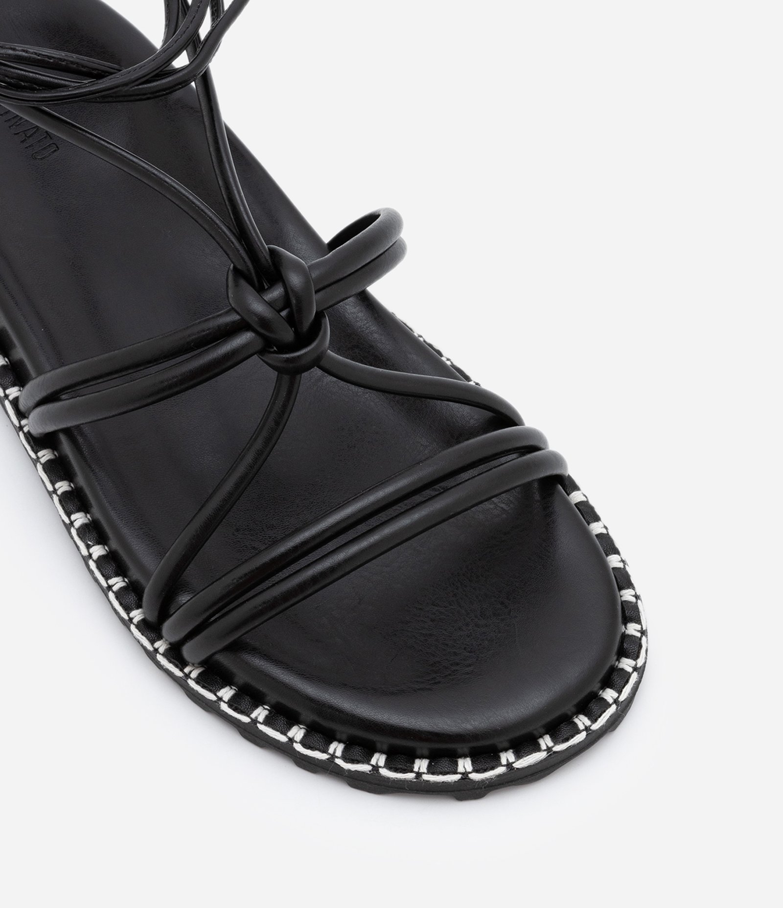 Sandália Sport Sandal Rasteira com Amarração e Solado Diferenciado Preto 4