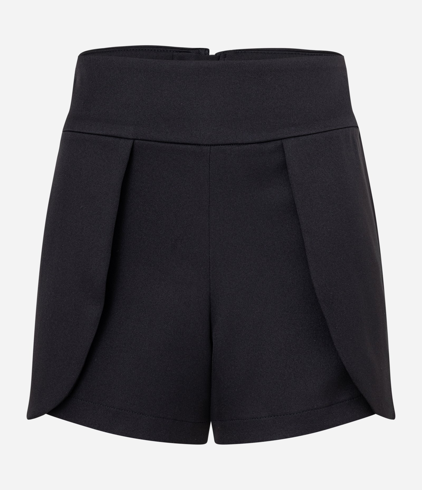 Short Curto em Crepe Sobreposto Preto 6
