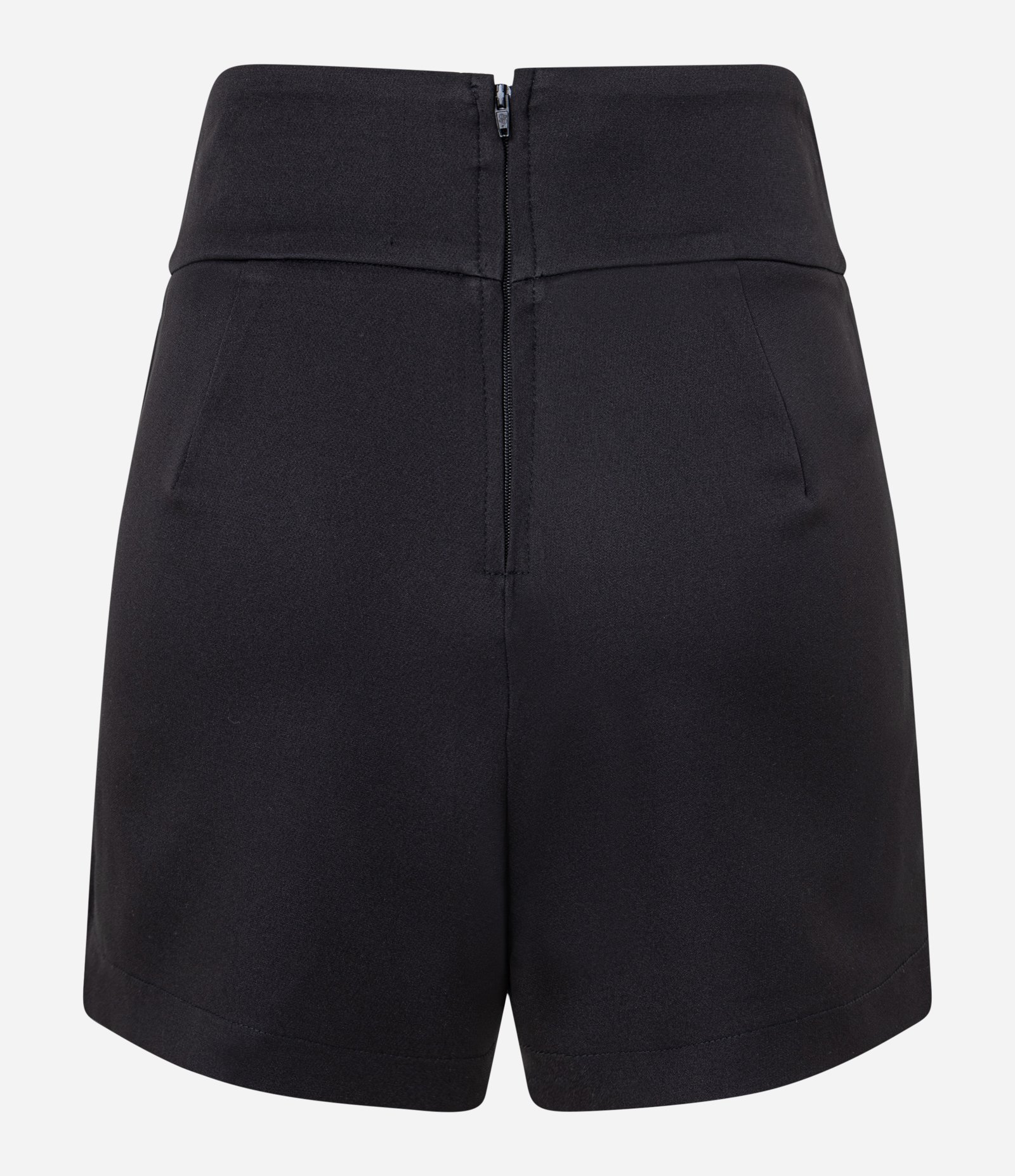 Short Curto em Crepe Sobreposto Preto 7