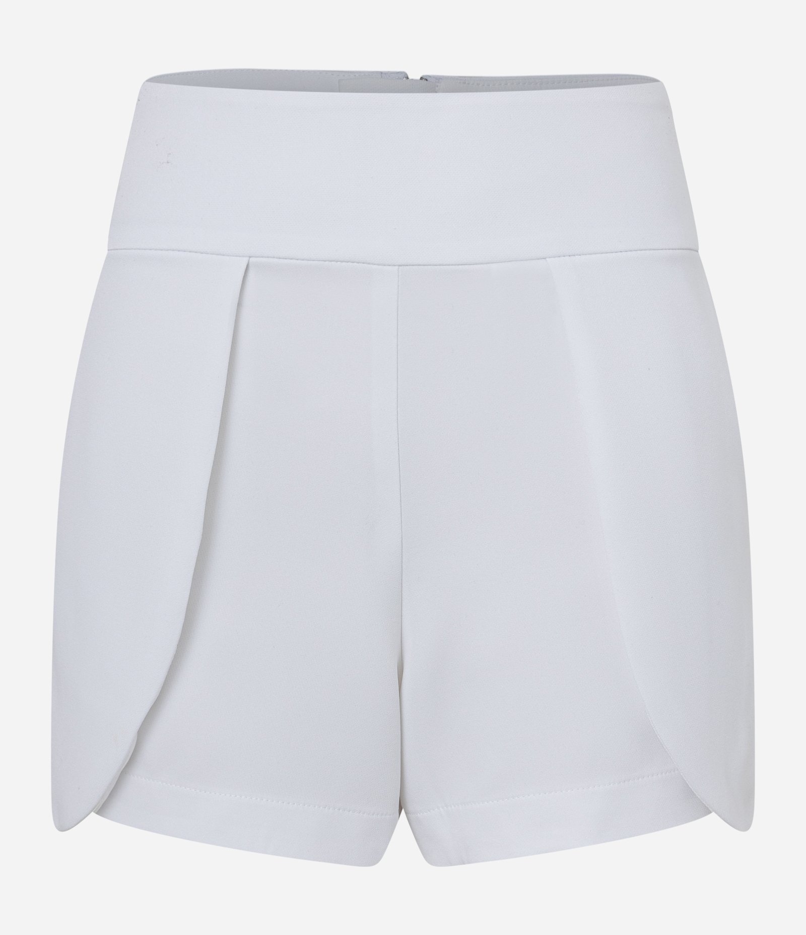 Short Curto em Crepe Sobreposto Branco 5