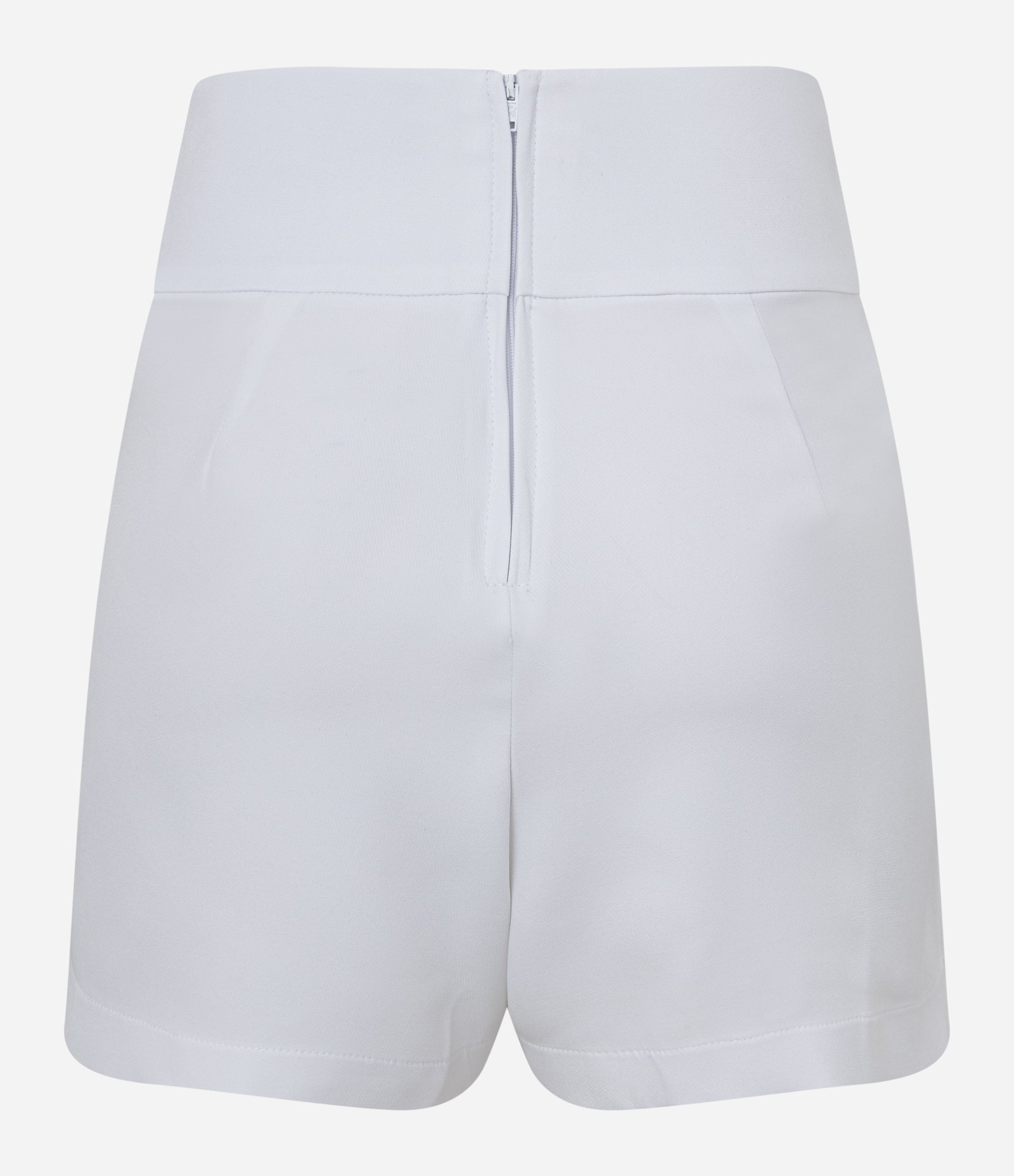 Short Curto em Crepe Sobreposto Branco 6