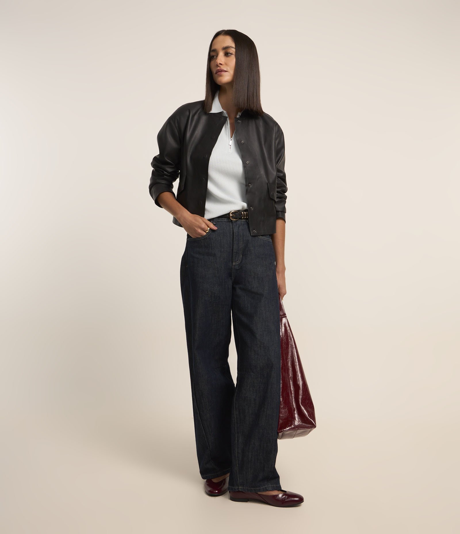 Blusa em Tricô com Gola Polo e Meio Zíper Azul Claro 2