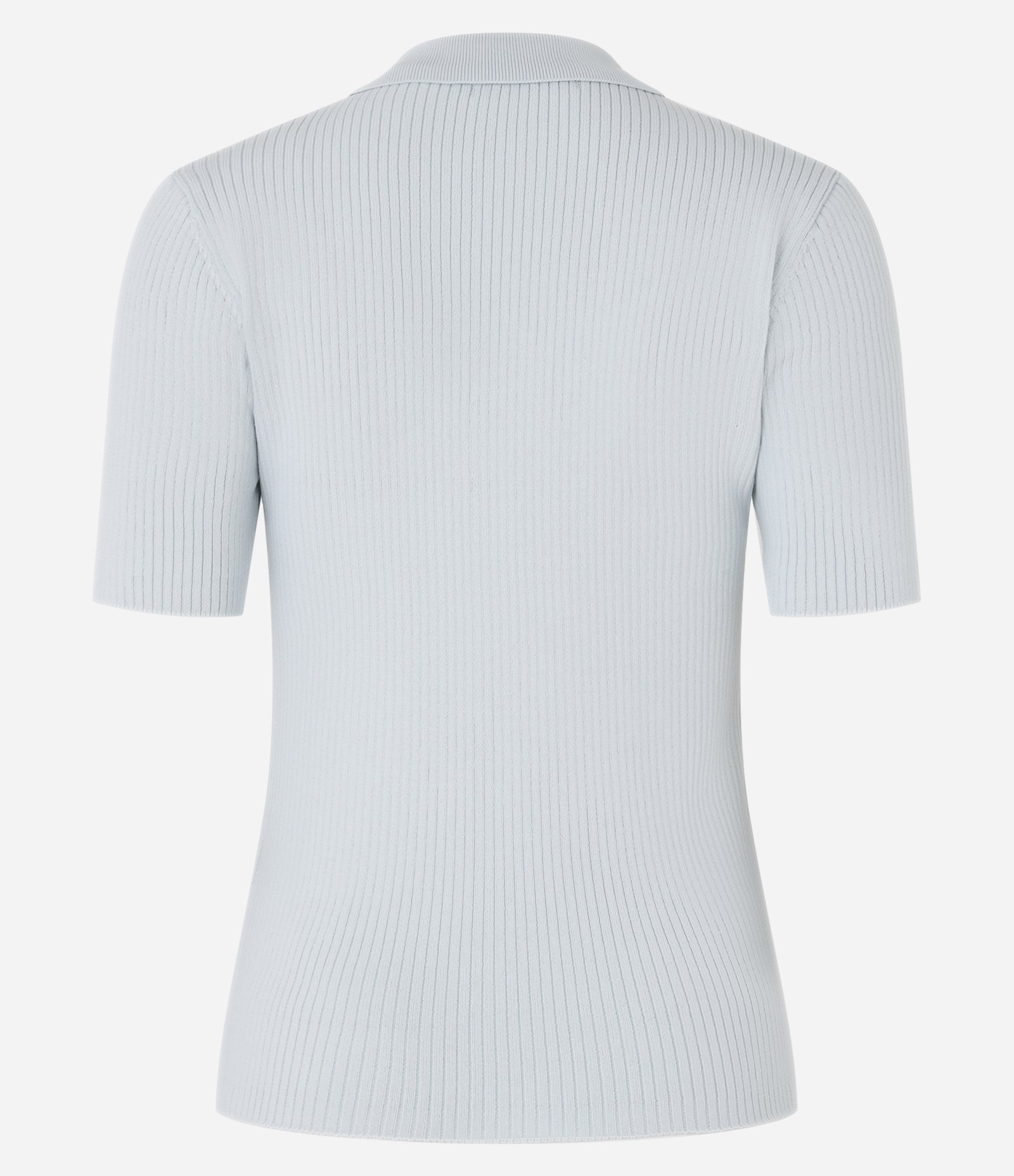 Blusa em Tricô com Gola Polo e Meio Zíper Azul Claro 10
