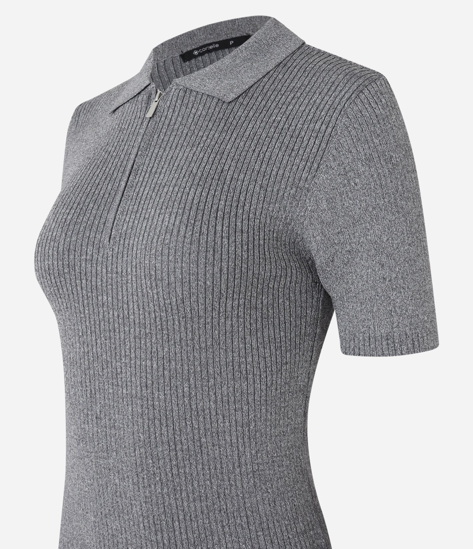 Blusa em Tricô com Gola Polo e Meio Zíper 9