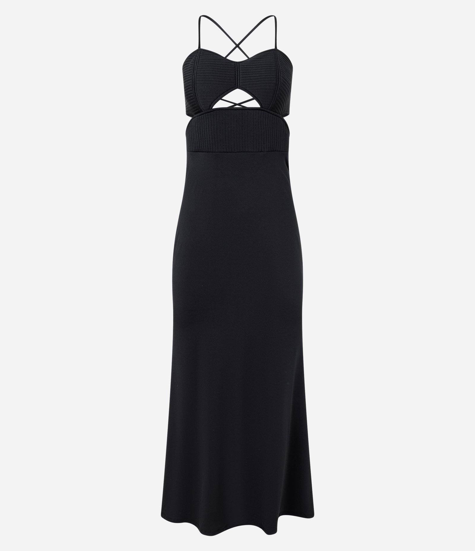 Vestido New midi em Jersey com Pespontado e Saia Sereia Preto 5