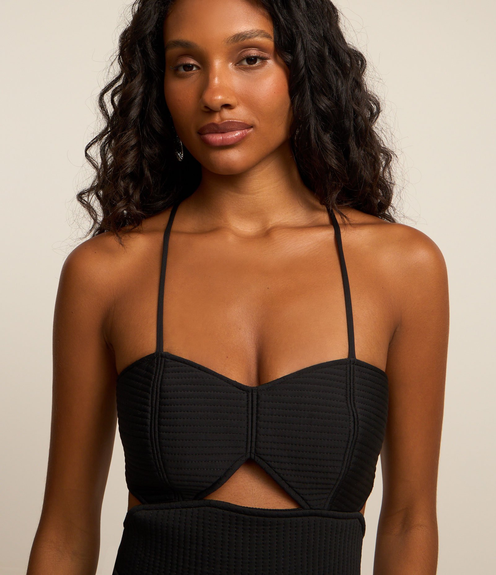 Vestido New midi em Jersey com Pespontado e Saia Sereia Preto 4