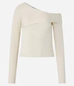 Blusa Ombro Só em Tricô Canelado