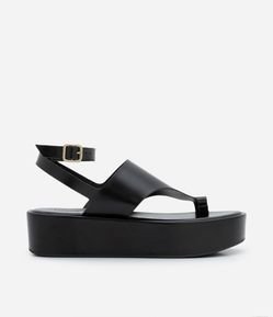 Sandália Flatform em PU com Dedeira
