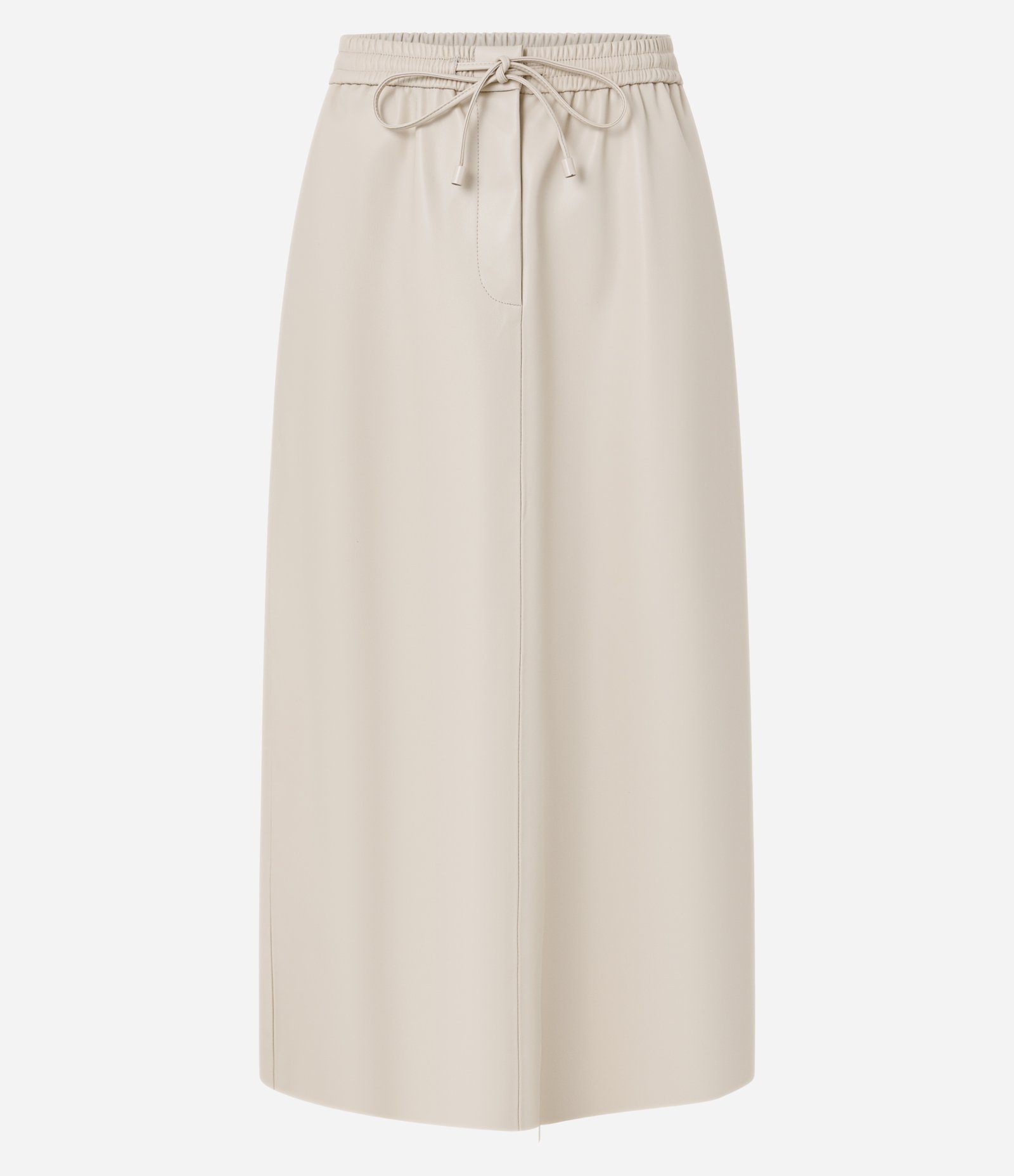 Saia Midi com Cós Elástico e Cordão para Amarração Creme 1