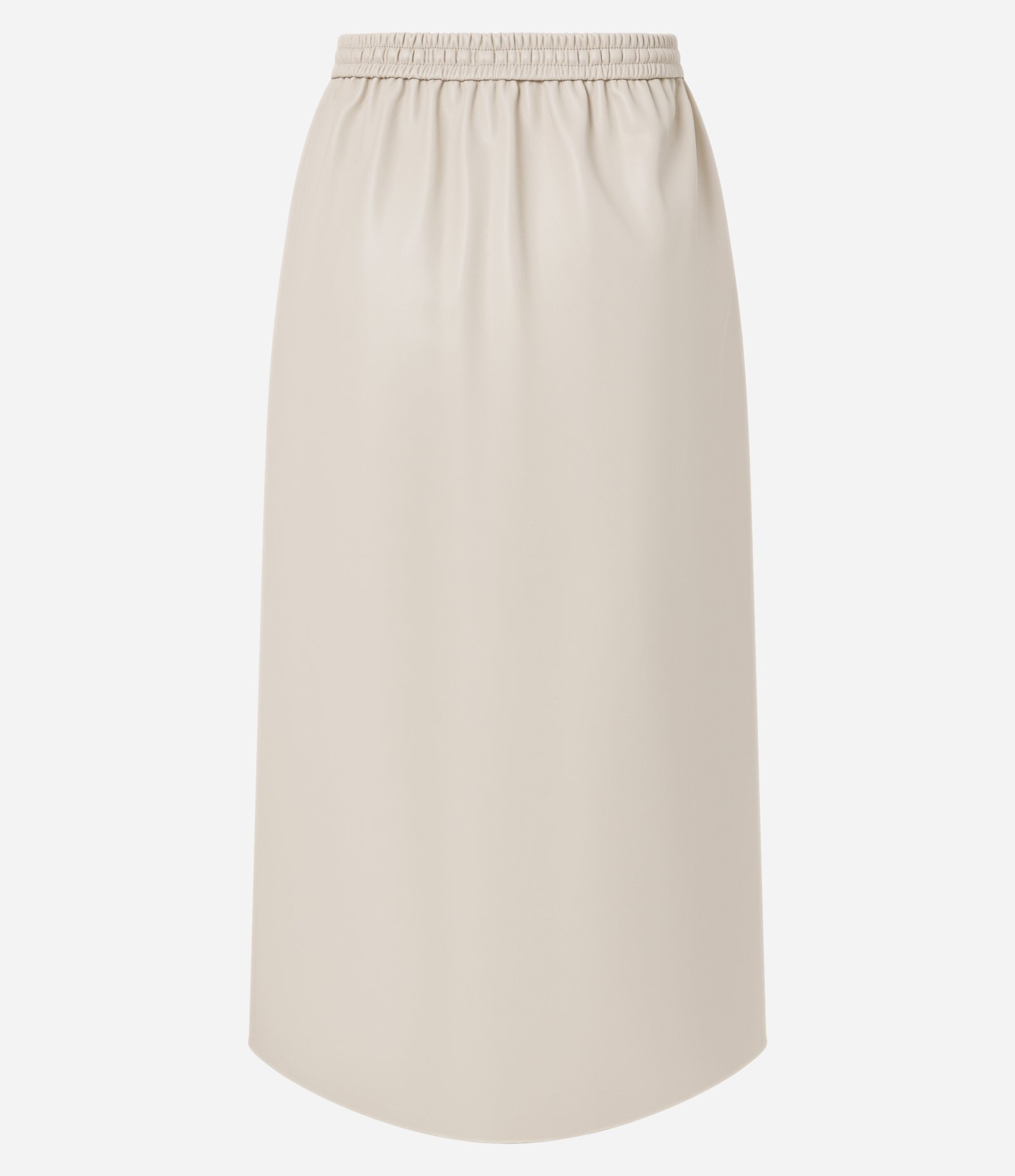 Saia Midi com Cós Elástico e Cordão para Amarração Creme 2