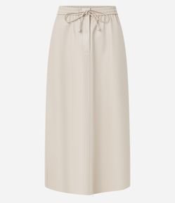 Saia Midi com Cós Elástico e Cordão para Amarração