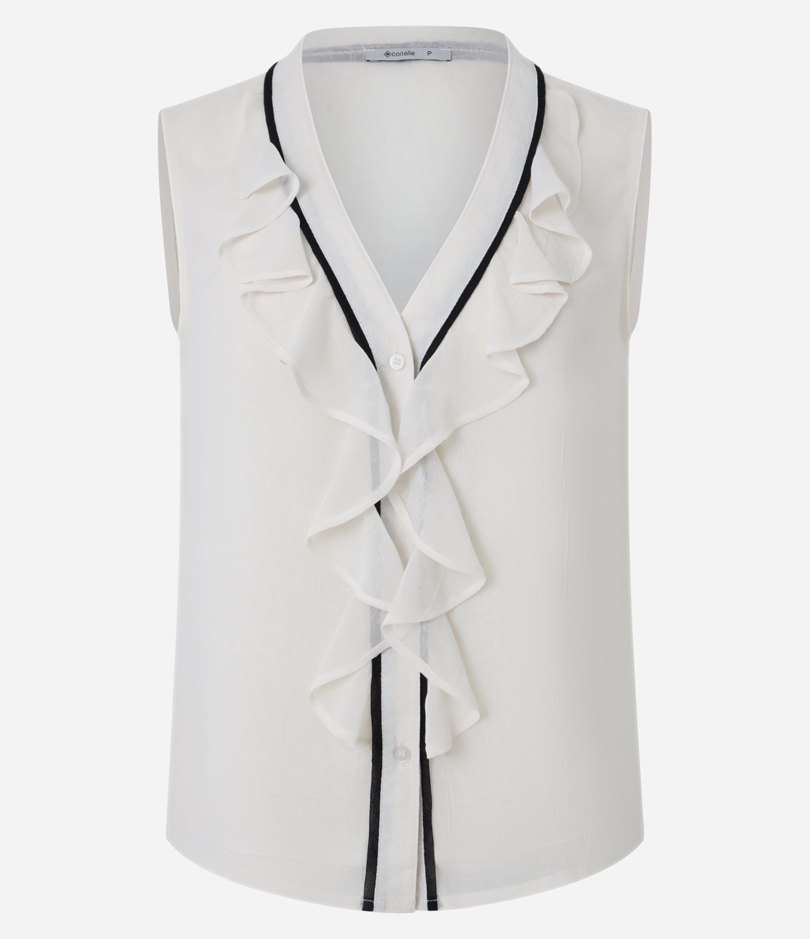 Blusa em Chiffon Com Botões Frontais Branco 5