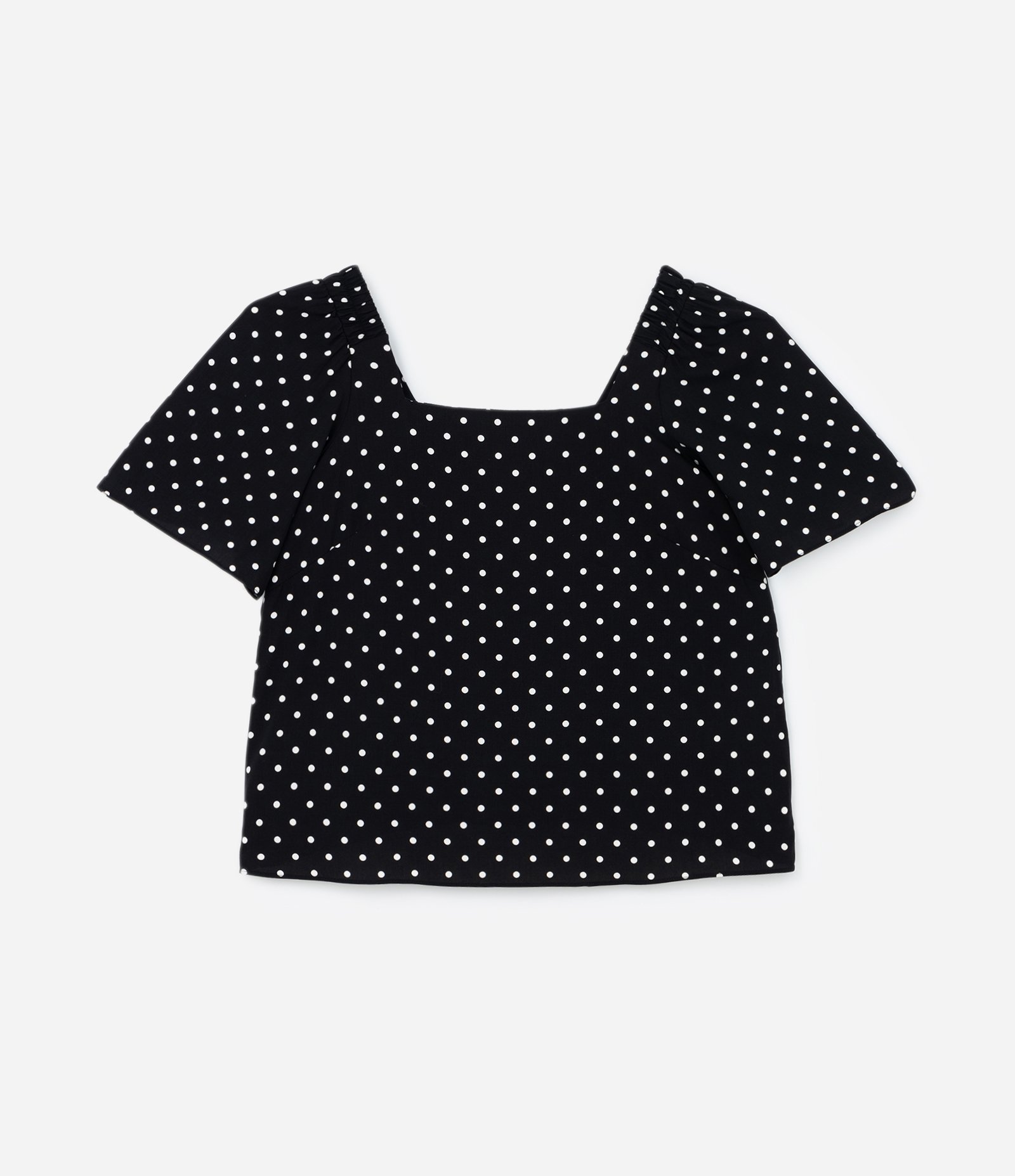 Blusa em Viscose com Poás Estampados Curve & Plus Size Preto 4