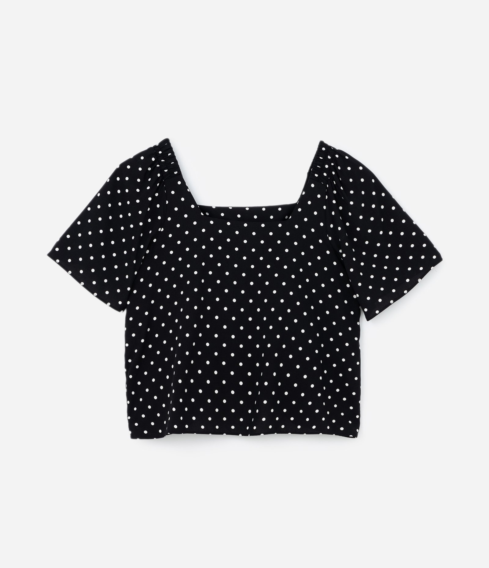 Blusa em Viscose com Poás Estampados Curve & Plus Size Preto 5