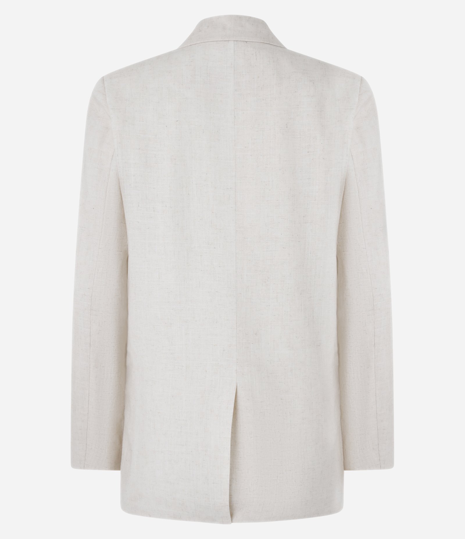 Blazer em Viscolinho com Lapelas e Botão Único Off White 6