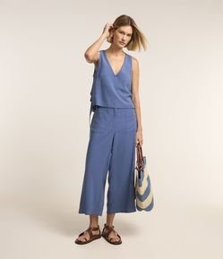 Calça Pantacourt com Amarração Frontal