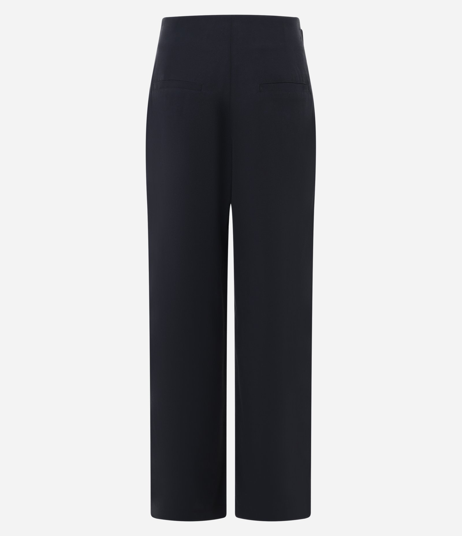 Calça Reta Cintura Alta em Viscose com Cós Clochard e Botões Preto 6