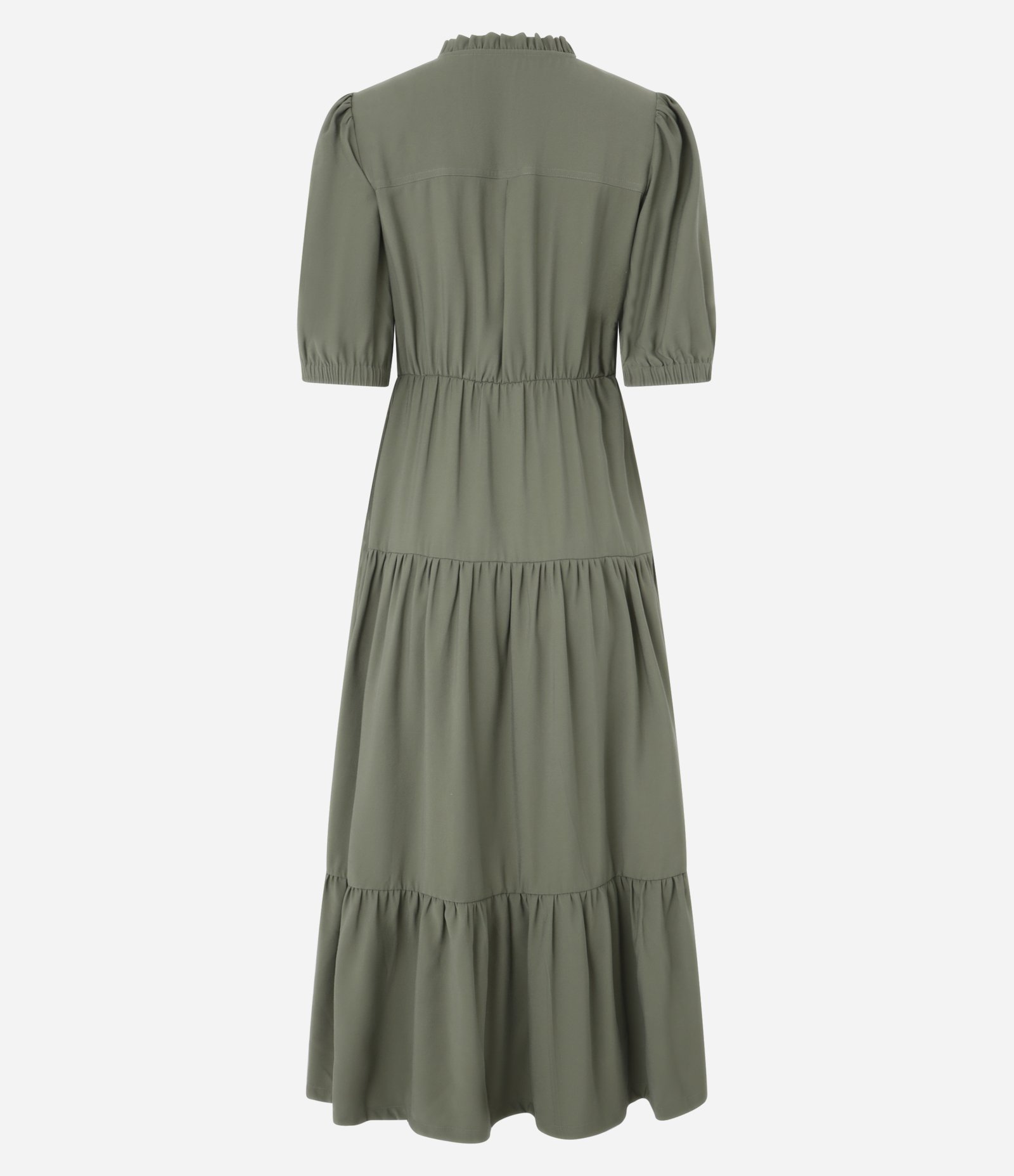 Vestido Midi em Viscose com Babado Marias Verde 6