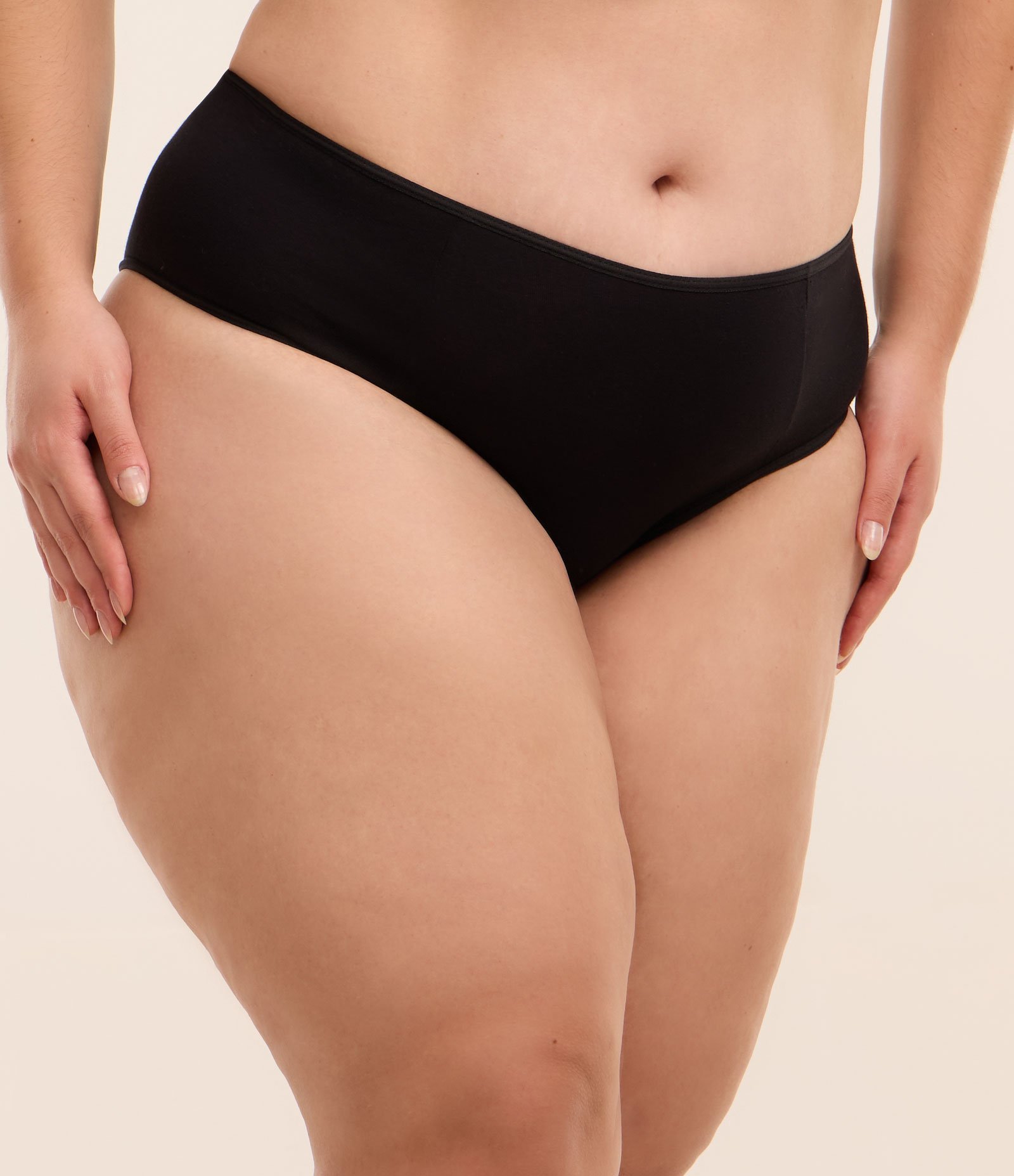 Calcinha Alta Conforto em Cotton Curve & Plus Size Preto 1