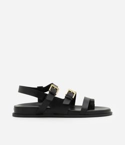 Sandália Sport Sandal Rasteira com Tiras Médias e Fivelas