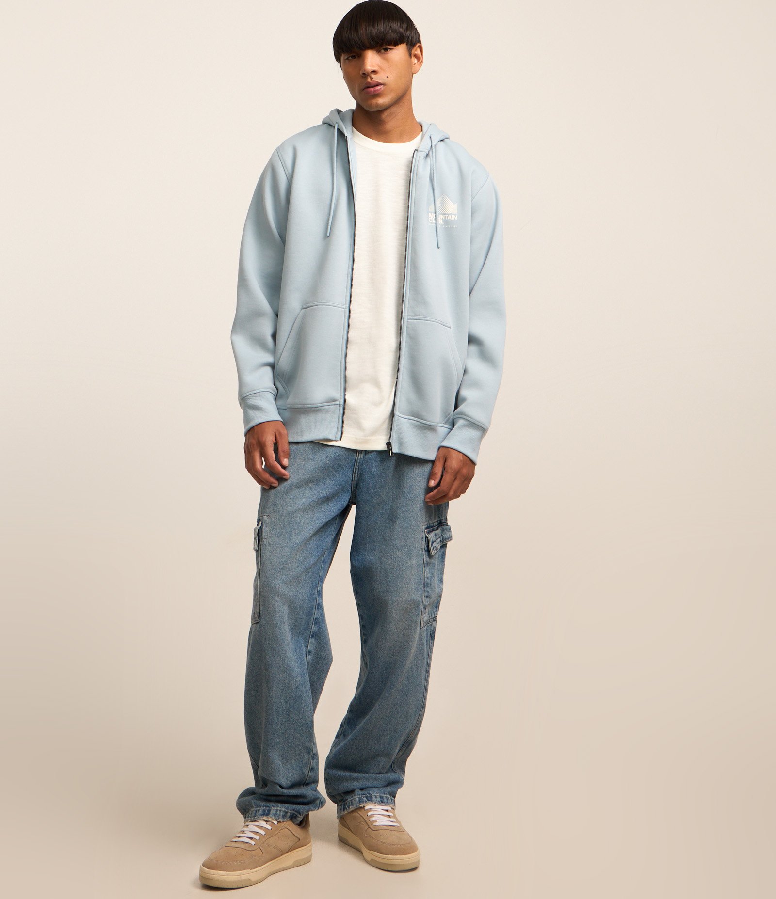 Casaco em Moletom com Estampa Lettering e Capuz Azul 2