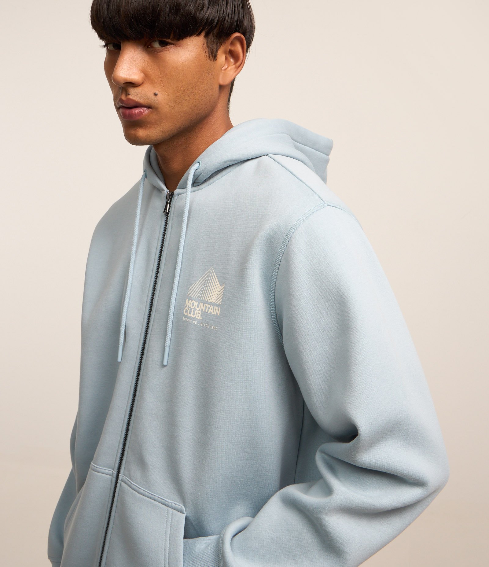 Casaco em Moletom com Estampa Lettering e Capuz Azul 3