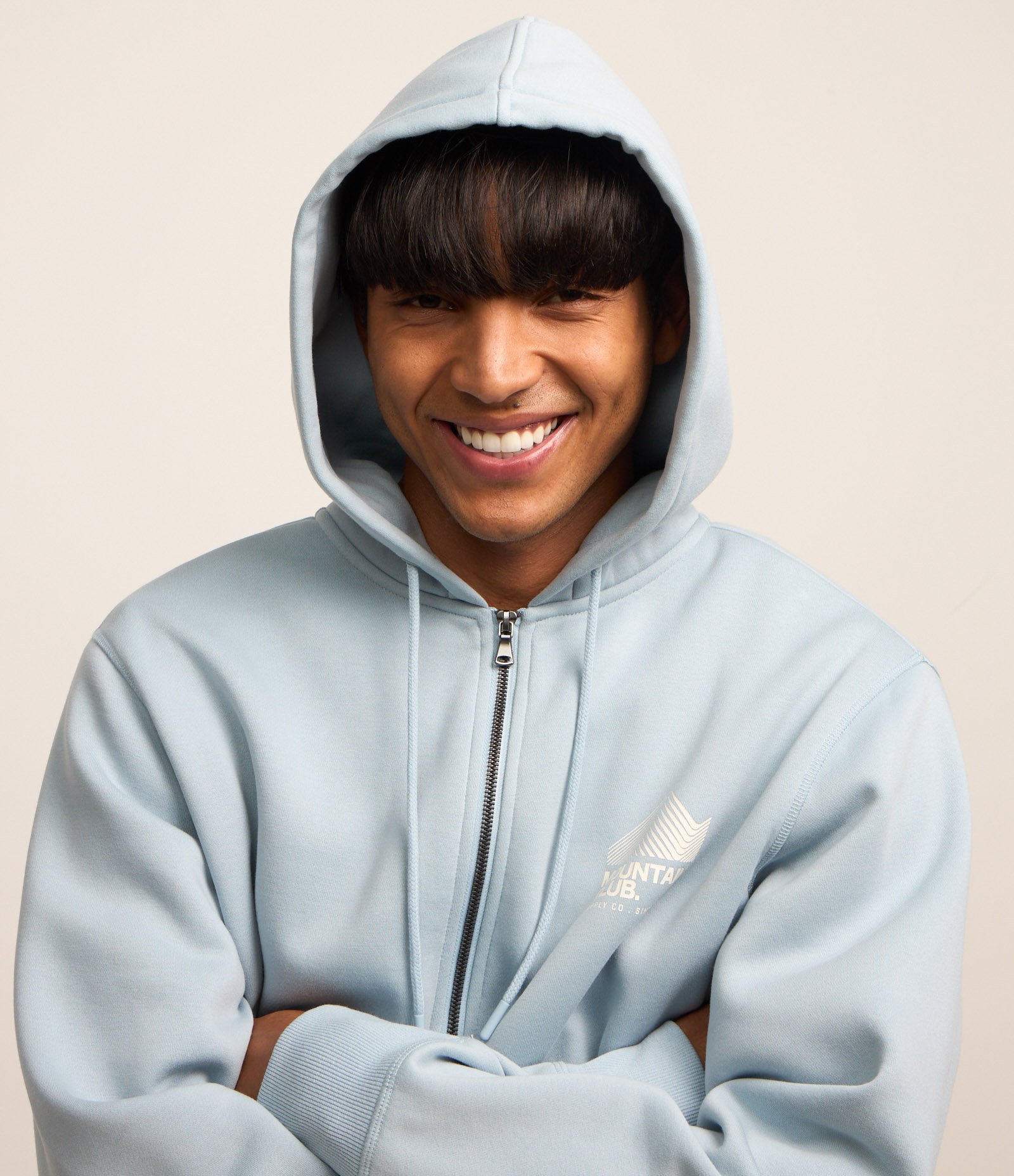 Casaco em Moletom com Estampa Lettering e Capuz Azul 4