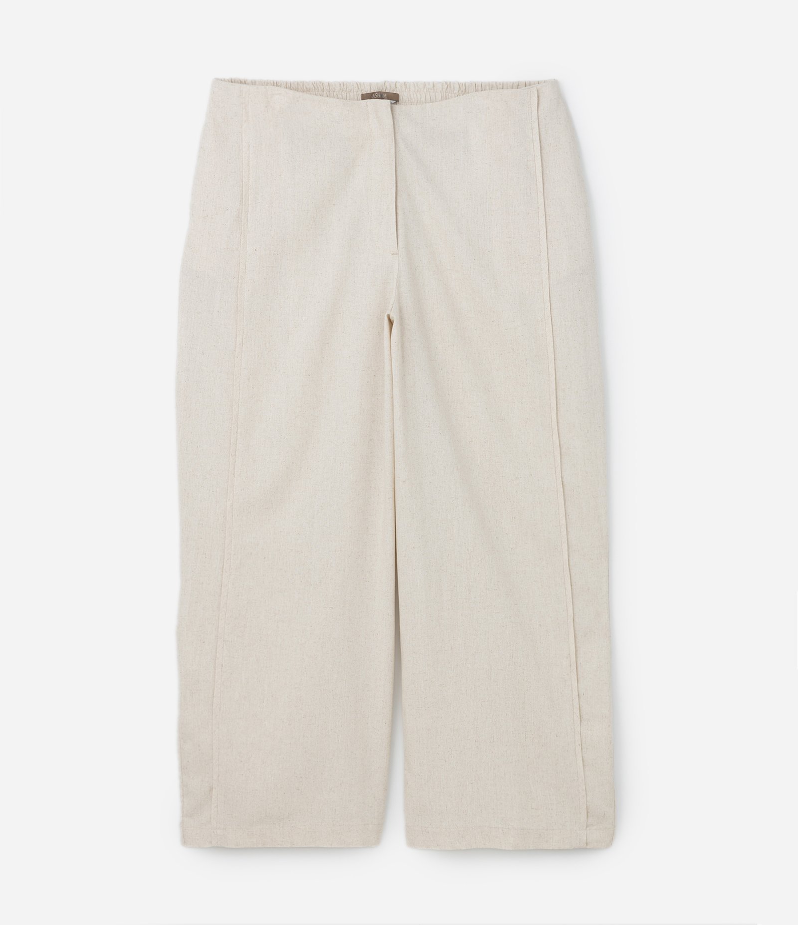 Calça Wide Leg com Linho Efeito Cru Curve & Plus Size Bege Cru 5