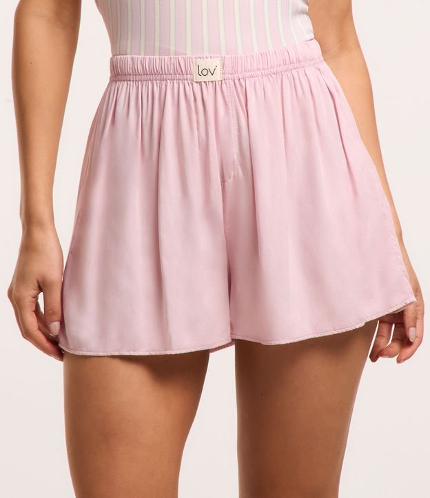 Short Boxer de Pijama em Viscose com Cós Elástico