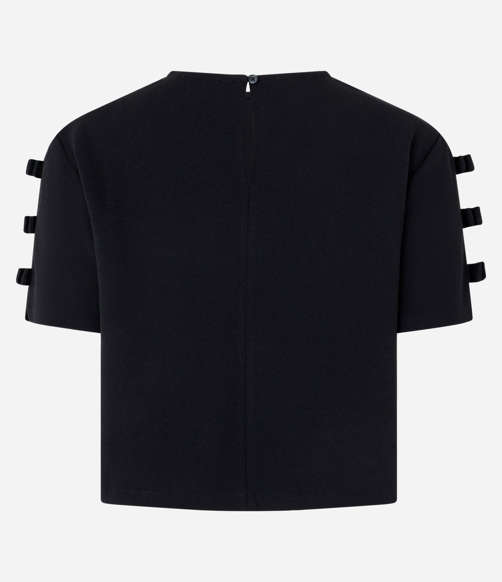Blusa em Crepe com Lacinhos na Manga Preto 8