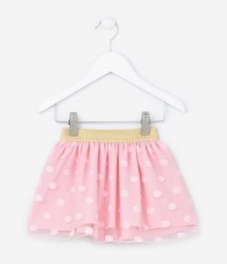 Saia Infantil em Tule com Estampa em Poá - Tam 1 a 5 Anos