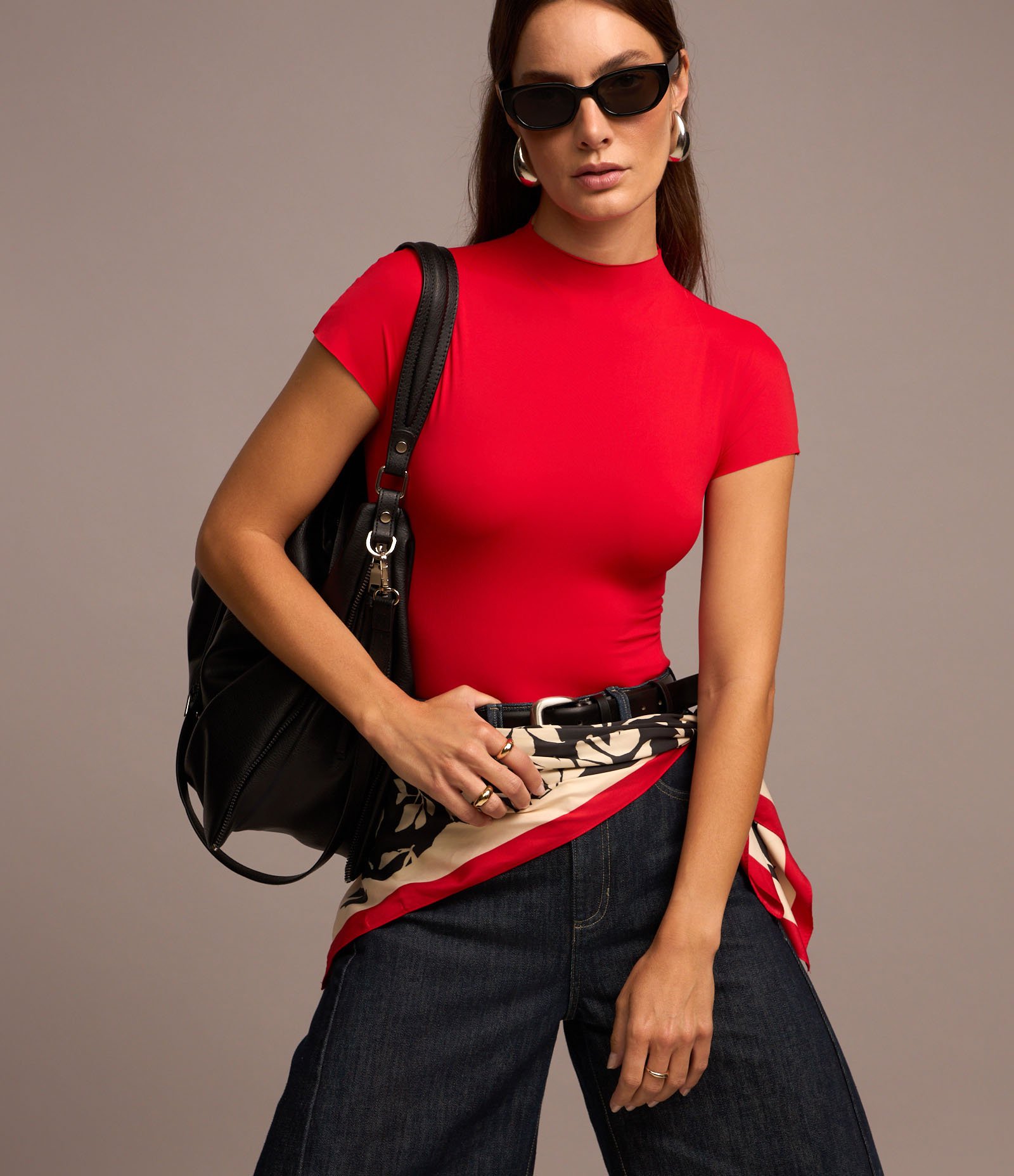 Body em Microfibra com Golinha Média Vermelho Vibrante 6