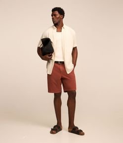 Bermuda Reta em Sarja com Bolso