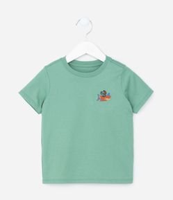Camiseta Comfort Infantil com Bordado Dino no Aviãozinho - Tam 1 a 6 Anos