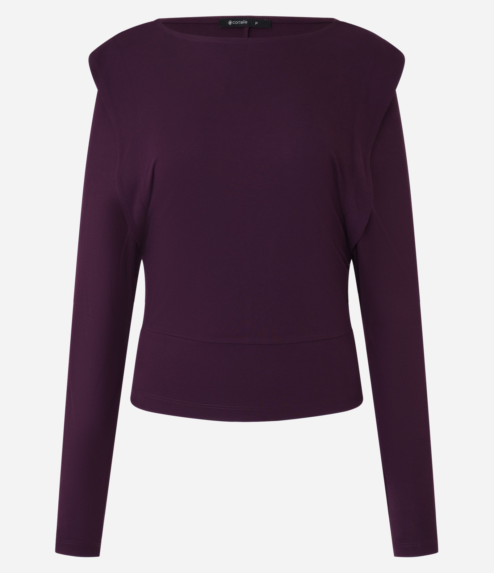 Blusa em Crepe com Recorte na Cava e Manga Longa Roxo 3