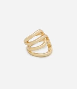 Maxi Anel em Metal com Triplo Arcos
