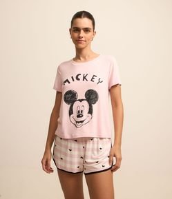 Pijama Short Doll em Viscose Estmapa Mickey Mouse