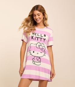 Camisola Curta em Viscose com Estampa Hello Kitty