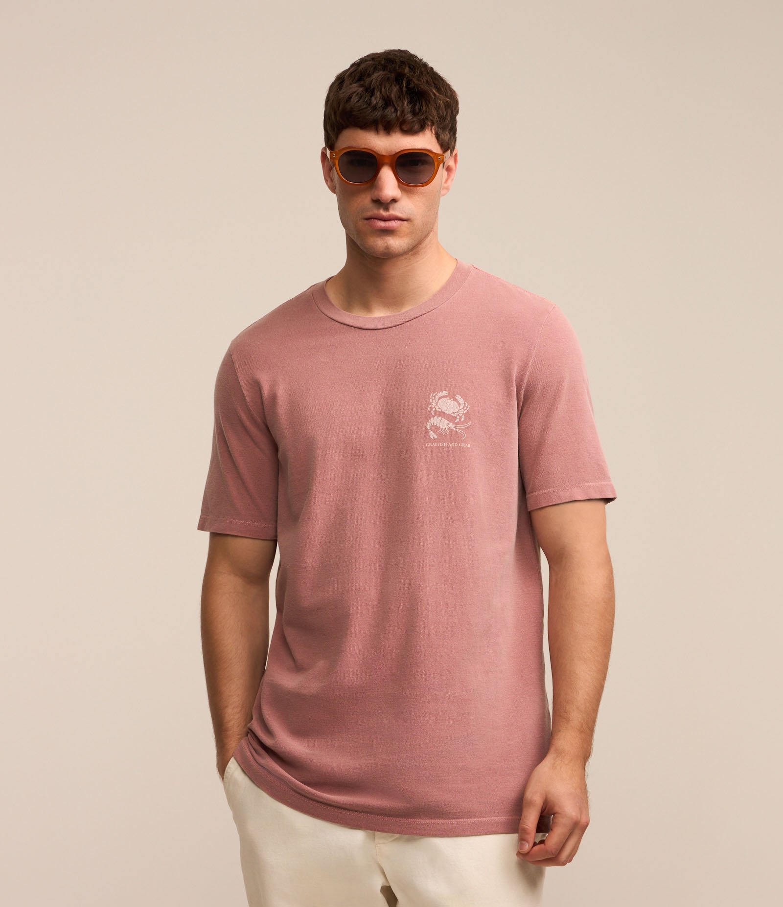 Camiseta em Algodão com Estampa Caranguejo Rosa 2