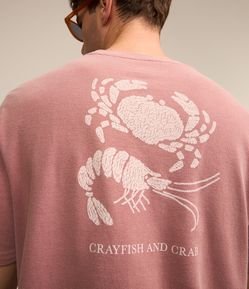 Camiseta em Algodão com Estampa Caranguejo