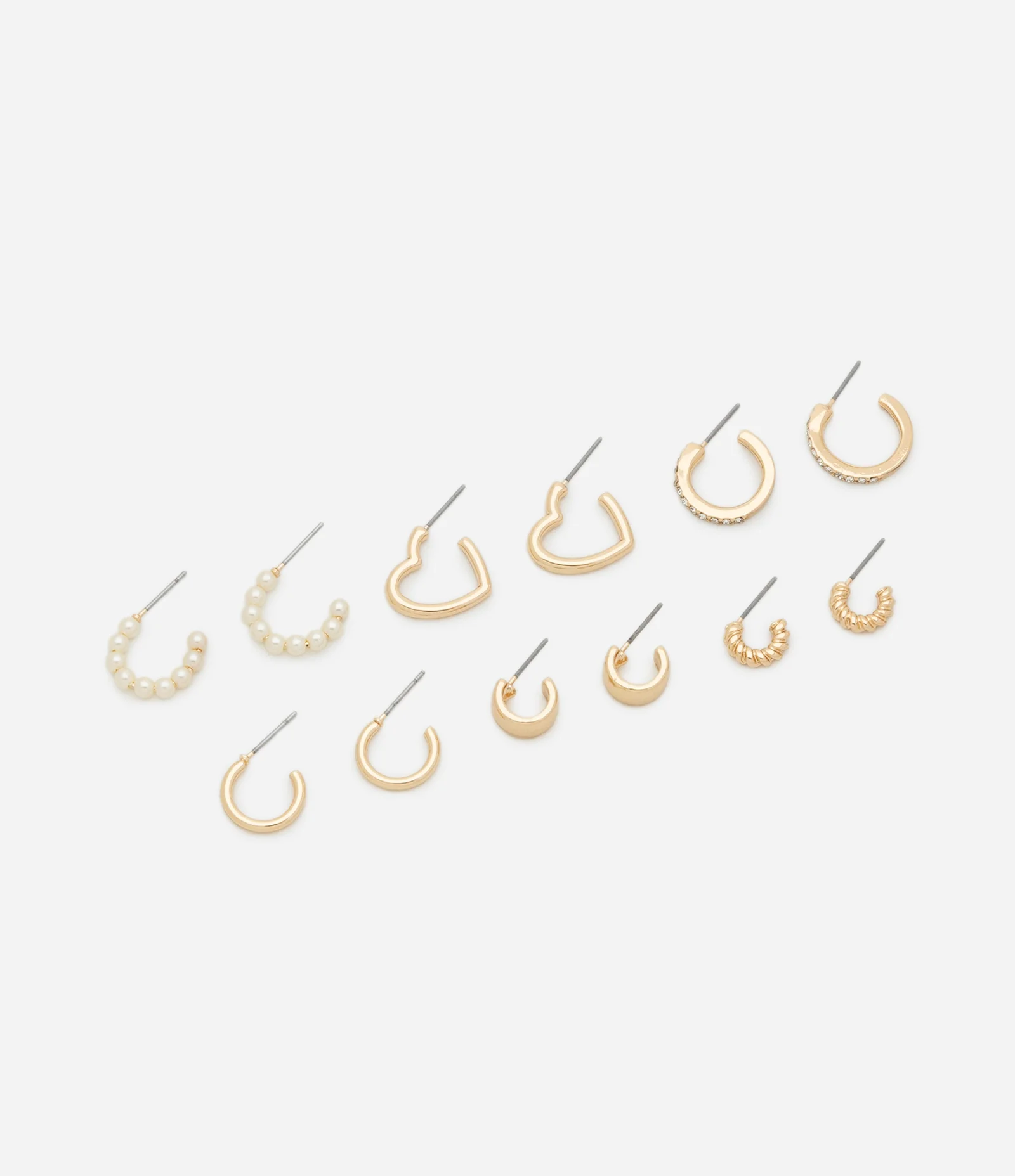 Kit 06 Argolas Modelos e Tamanhos Variados Dourado 1