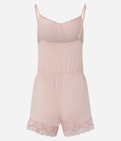 Pijama Macacão com Detalhes de Renda