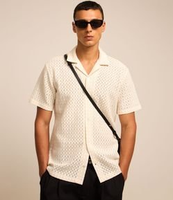 Camisa Regular em Tricô Bicolor