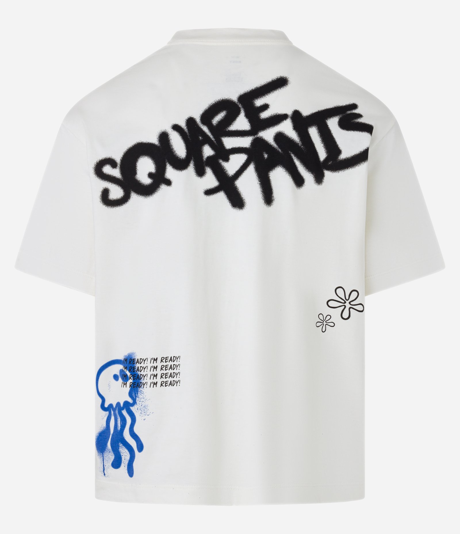Camiseta Boxy em Malhão com Estampa Bob Esponja Branco 6