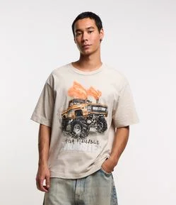 Camiseta Boxy em Algodão e Estampa Monster Truck