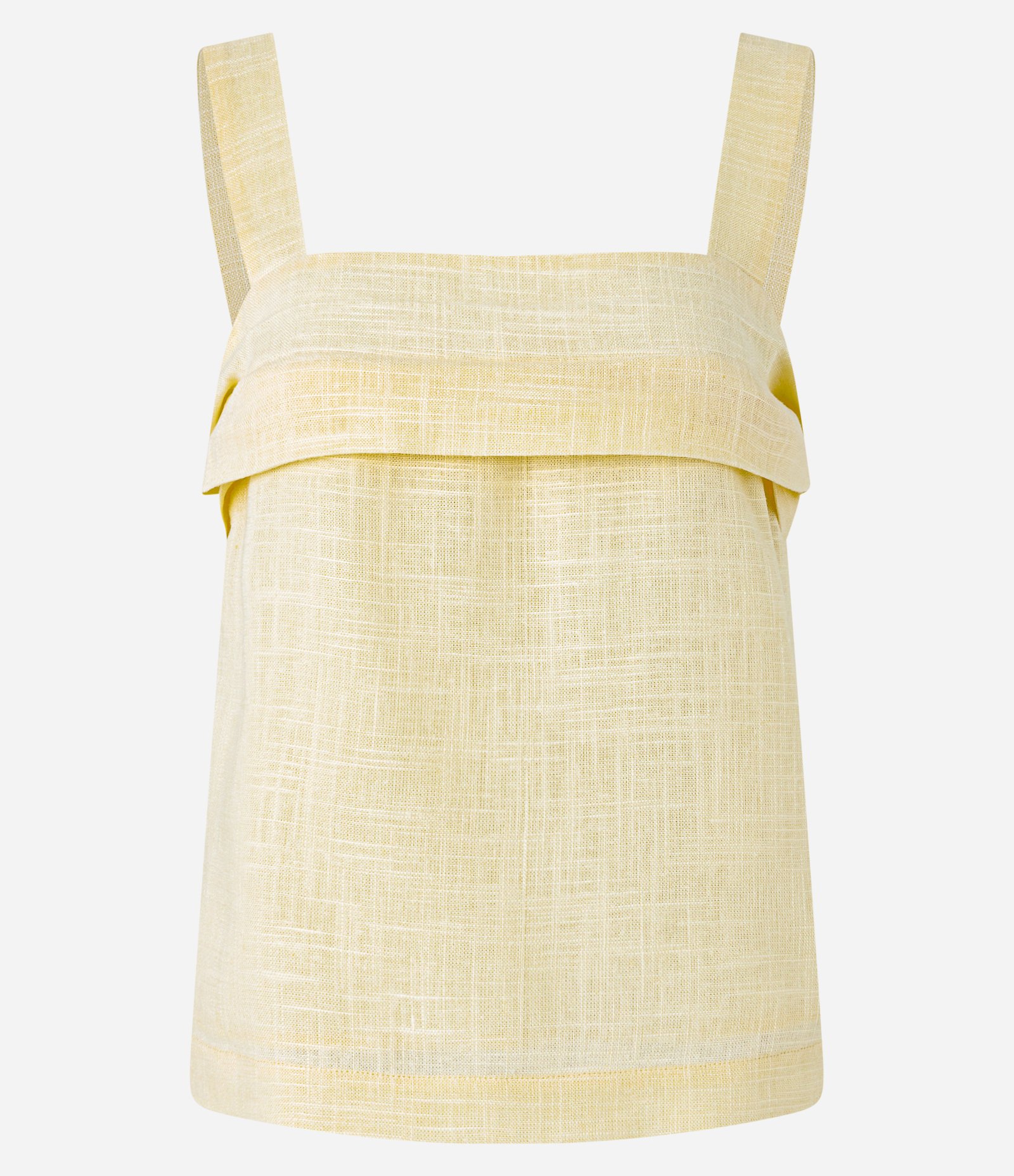 Blusa em Viscolinho com Pregas no Decote e Padronagem de Riscos Amarelo 5