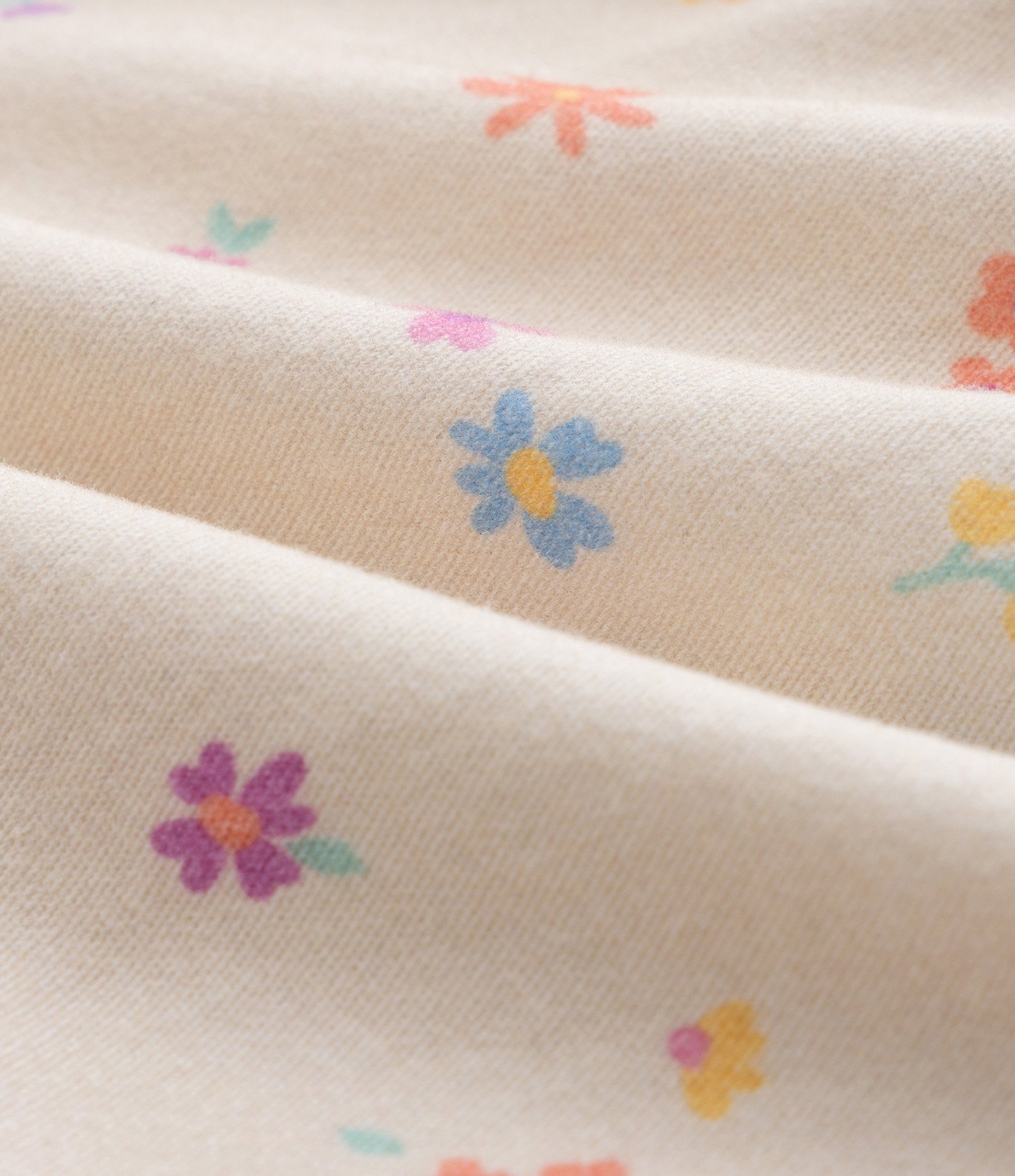 Vestido Infantil com Estampa Floral Elástico na Cintura e Babados na Barra - Tam 1 a 5 Anos Bege 3